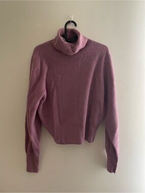 J. Crew Cashmere Ribbed Turtleneck Sweater in Dusty Rose